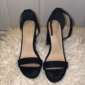 Black Suede Block Sandal